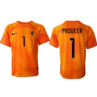 Nederland Remko Pasveer #1 Keeper Fotballklær Bortedrakt VM 2022 Kortermet